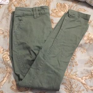 Green skinny pants